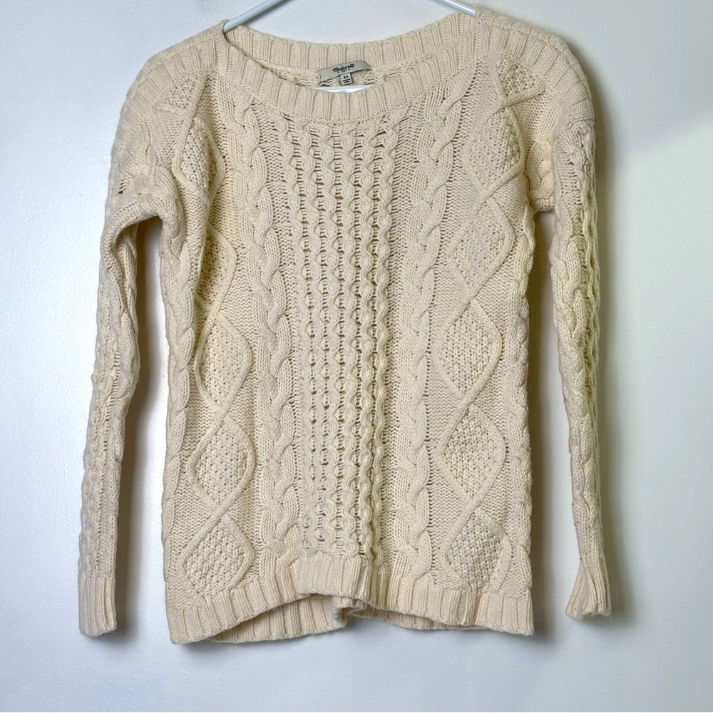 Madewell Women's Cream Cable Knit Sweater - Picture 1 of 6